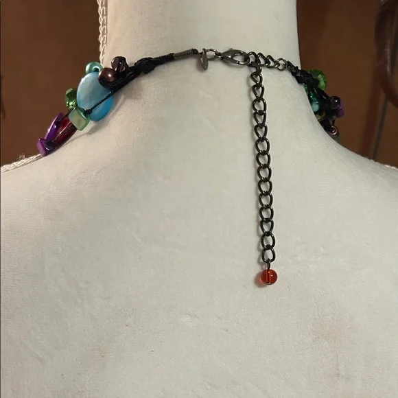 Colorful Multi Strand Boho Necklace – Festival Statement Jewelry w/Bright Beads - Picture 5 of 9